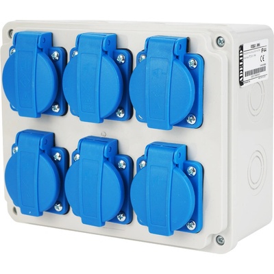 Zásuvková krabice - 6X230V, IP44
