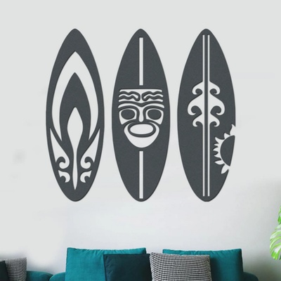 dřevo života Dřevěná dekorace na zeď SURF Zvolte barvu dekoru: Antracitová, Rozměry (cm): 120x120