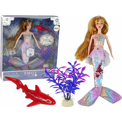 LEAN TOYS Panenka Emily - Mořská panna s lachtanem a doplňky