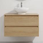 Bath Deluxe Шкаф за баня с мивка TRONDHEIM/DRAMMEN 90x57x46 см дъб/бяла (SETBT0154B)