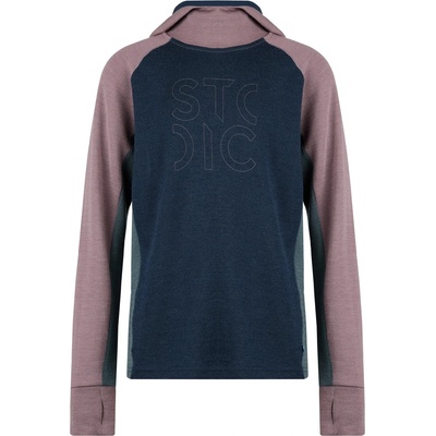 Stoic Детски вълнен пуловер Stoic Kid's Merino260 StadjanSt. Hoody Merino hoodie - Plum Dusk Multi - размер 140 (EU) (703-2794-0814)