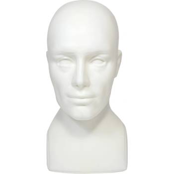 Plastová pánska hlava s krkom Farba: Čierna, Veľkosť: 56cm