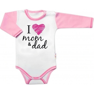 Body dlhý rukáv Baby Nellys I love mom & dad holka