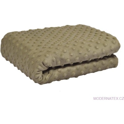 Látka minky puntík, 380 g/m², šíře 160 cm, metráž, cappuccino