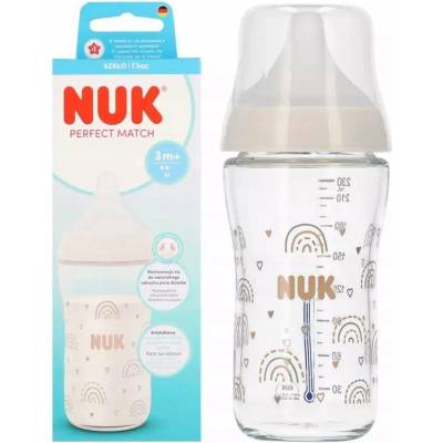 Nuk Perfect Match skleněná kojenecká láhev s kontrolou teploty 230 ml