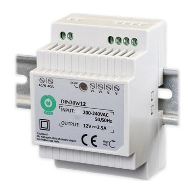 Napájecí zdroj PSU DIN30W12, 12V/2,5A, 30W, na DIN lištu