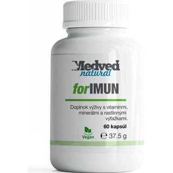 Medveď Natural forIMUN s Vitamínom C Vitamínom D zinkom a extraktom z cistusu 60 kapsúl