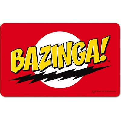 CurePink Podložka The Big Bang Theory Teorie velkého třesku Bazinga 23x14cm