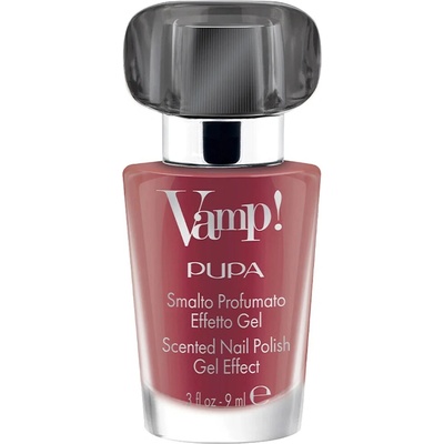 PUPA Milano Lak na nehty s vůní Vamp! Black Fragnance (Scented Nail Polish Gel Effect) 9 ml 301 Dirty Pink