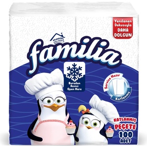 familia Еднопластови сгънати салфетки, 100 бр (2998916)