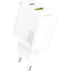 Dudao A27TEU мрежово зарядно устройство с USB+Type-C изход, 30 W, PD бързо зареждане, БЯЛО GP-190568 (GP-190568)