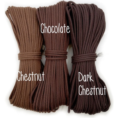 VEĽKÁvlna VEL'KÁ vlna šňůry na šití 6mm Čokoláda - Chocolate