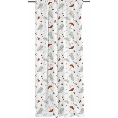 Biely záves z bavlneného saténu 110x250 cm Toadstools – Butter Kings