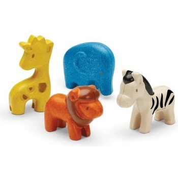 Plan Toys - Комплект дървени фигурки - Диви животни (6128_1)