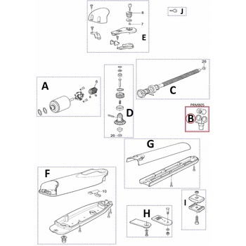 PRMB05 kit vidlička a matica pre MB4015/ MB4615/ MB5015/ MB5016/ WG5024/ WG3524/ MB4024/ MB5024