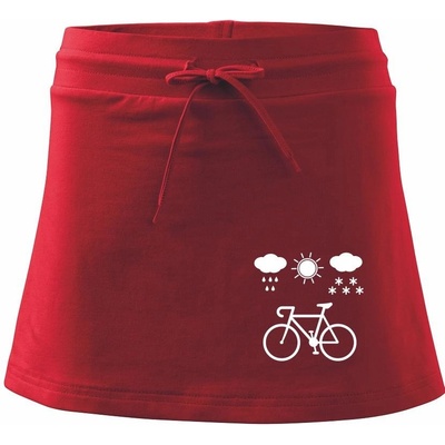 Cyklista za každého počasia športová sukňa Two in One červená
