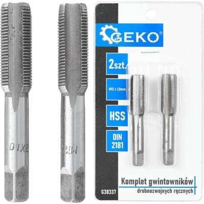 EU (GEKO) Sada ručných závitníkov pre jemný závit, 2 ks HSS DIN 2181 M12x1,0mm