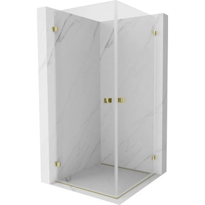 Mexen Lunar-B Duo сгъваема душ кабина 75 x 75 см, прозрачна, златиста - 832-075L-075P-50-00 (832-075L-075P-50-00)