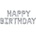 PartyDeco Балон от фолио - Happy Birthday сребърен надпис 340x35см
