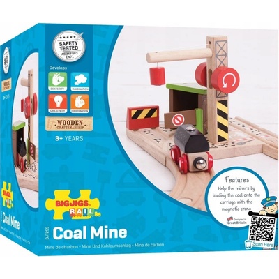 Bigjigs Rail Uhelný důl s jeřábem – Zboží Dáma