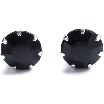 Blingstar náušnice Round Diamond 2472 zirkony černé