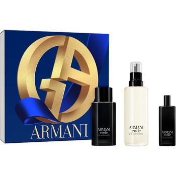 Giorgio Armani Code Gift Set - EDT 75 ml + EDT 15 ml + Refill EDT 150 ml за мъже