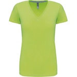 Kariban v-neck k381 / Дамска тениска с къс ръкав - лайм xxxl (20k38112213)