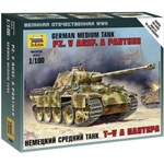 Zvezda Snap Kit резервоар 6196 - Pz. V Ausf. A Panther(1: 100)
