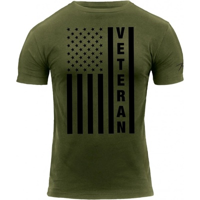 Triko VETERAN s US vlajkou ZELENÉ