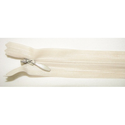 Zips krytý nedeliteľný 20cm smotanový