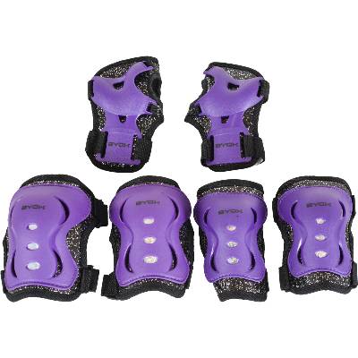 Комплект детски протектори Byox - Sparkle, Class B, до 50 kg, лилави (111999)