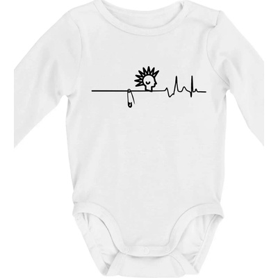 Ekg punk Body dojčenské s dlhým rukávom dlouhý rukáv biele
