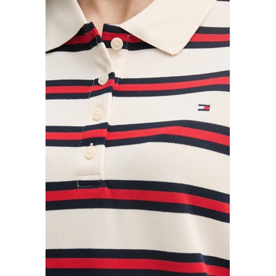 Tommy Hilfiger тениска с яка дамска от памук с еластан (WW0WW49247)