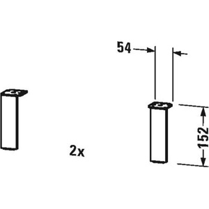 Duravit - Подложки за крачета, 2 бр. , хром UV999300000 (UV999300000)