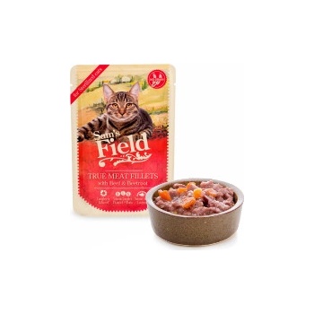 Sams Field True Meat Fillets with Beef & Beetroot for sterilized cats 85 g