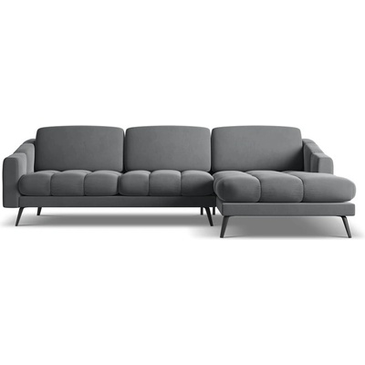 makamii Сив кадифен ъглов диван (десен ъгъл) Nalu - Makamii (NALU_RC_1_M1_C21)