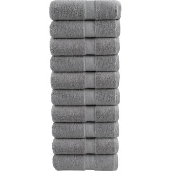 vidaXL Премиум кърпи за пране SOLUND 10 бр. сиви 30x30 см 600 г/м2 (137301)