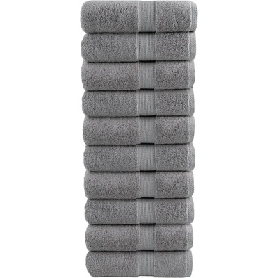 vidaXL Премиум кърпи за пране SOLUND 10 бр. сиви 30x30 см 600 г/м2 (137301)