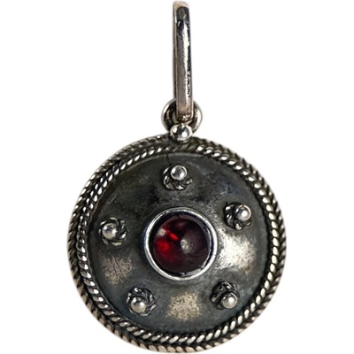 Drakkaria ANTICA ROMa stříbrný přívěšek s kamenem granát almandin P23870