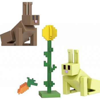Mattel Minecraft 8 cm Rabbits Carrot and Sunflower