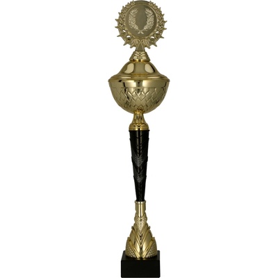 Kovový pohár s poklicí Zlato-černý Výška: 63,5 cm Průměr: 16 cm