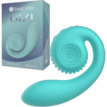 Вибратор за двойна стимулация, 12см. - Snail Vibe Gizi Green (D-238271)