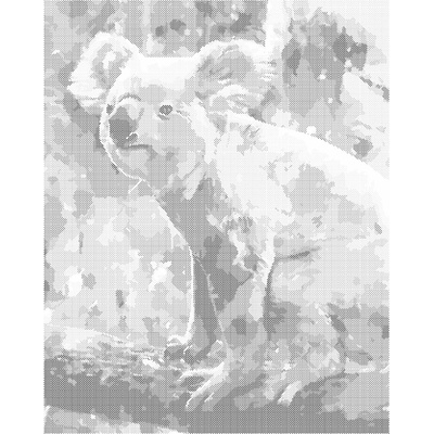 ZUTY Bodkovanie - FAREBNÁ KOALA Rámovanie: bez rámu a bez vypnutia plátna, Rozmer: 40x50 cm
