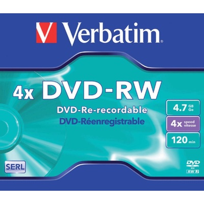 Verbatim Диск DVD-RW Verbatim 4.7GB 4x 120min оп. 1