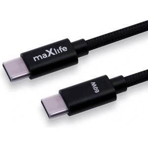 Maxlife Кабел Maxlife - MXUC-12, USB-C/USB-C, 2 m, черен (14264)