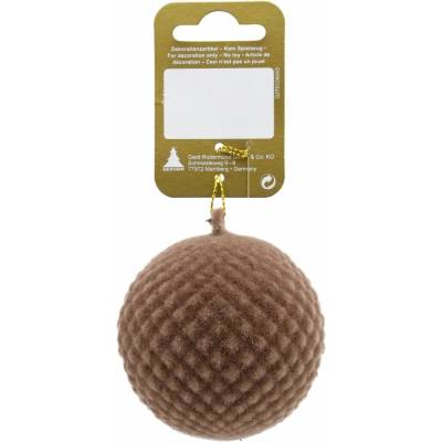 Gerd Rodermund Plastová guľa so semišovým povrchom na zavesenie, hnedá, 7 cm