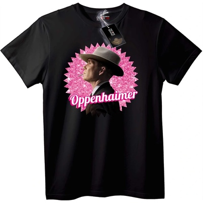 NOONEBRAND Тениска Oppenheimer с розов брокат - 2XL, White