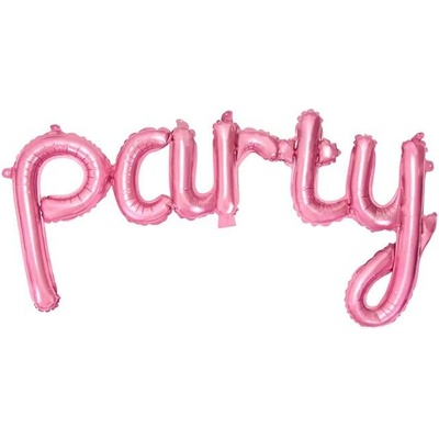 PartyDeco Fóliový balón Party ružový 80x40 cm