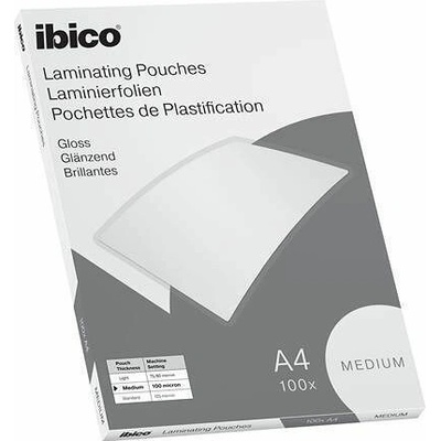Laminovací fólie "Medium", 100 mikronů, A4, lesklá, 100 ks, IBICO 627309 – Hledejceny.cz