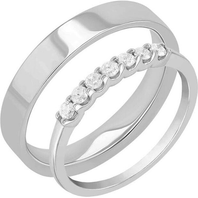 Eppi Eternity prsten s lab grown diamanty a pánský plochý prsten Rexanne RW44132
